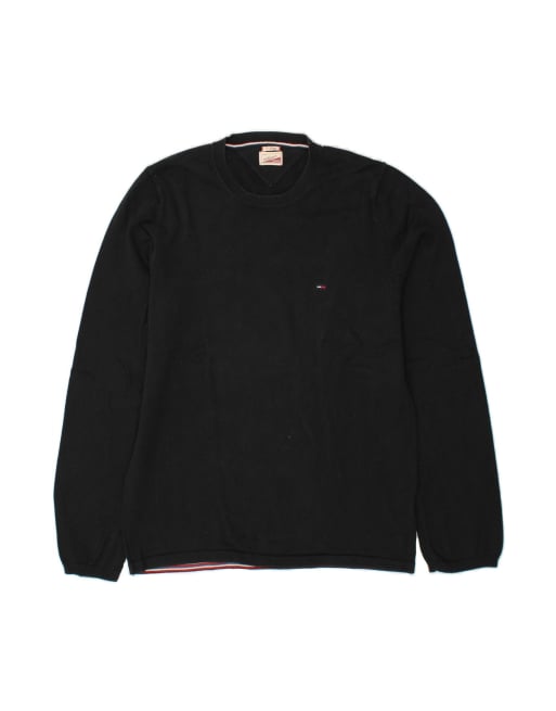 Vintage Tommy Hilfiger Crew Neck Jumper Sweater UK 18 XL In Black