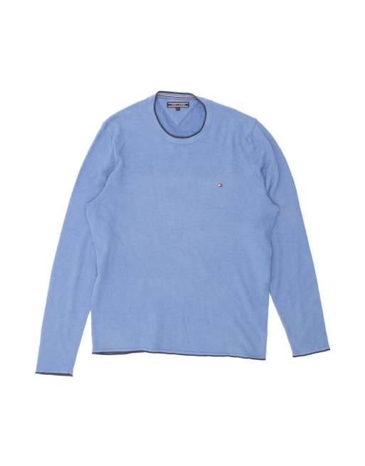Vintage Tommy Hilfiger Crew Neck Jumper Sweater UK 18 XL In Blue