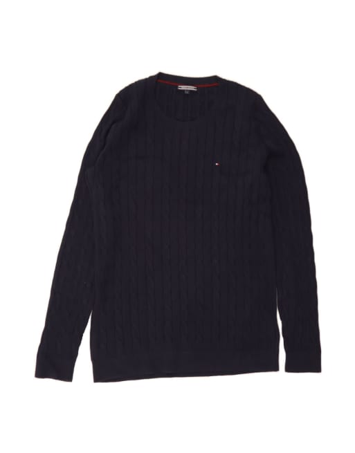 Vintage Tommy Hilfiger Crew Neck Jumper Sweater UK 18 XL In Blue