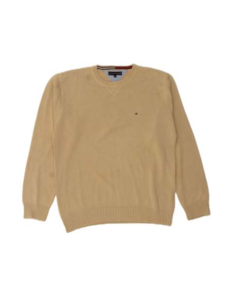 Vintage Tommy Hilfiger Crew Neck Jumper Sweater XL In Beige - view 1