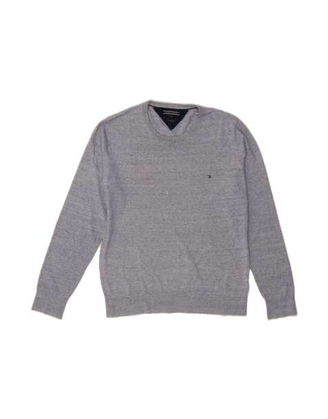 Vintage Tommy Hilfiger Crew Neck Jumper Sweater XL In Blue Flecked - view 1