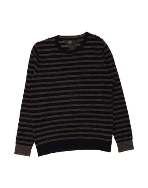 Vintage Tommy Hilfiger Crew Neck Jumper Sweater XL In Blue Striped - view 1