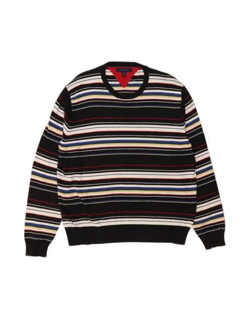Vintage Tommy Hilfiger Crew Neck Jumper Sweater XL In Multicoloured Striped