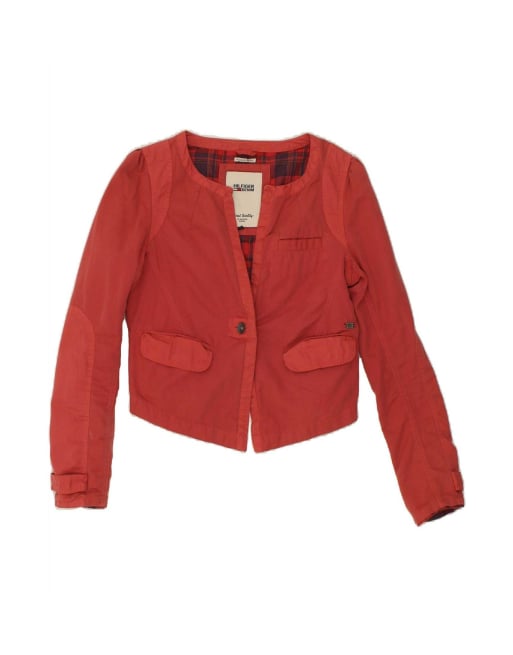 Vintage Tommy Hilfiger Crop 1 Button Blazer Jacket Uk 14 Large In Red