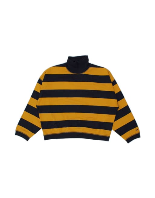 Vintage Tommy Hilfiger Crop Sweatshirt Jumper UK 10 Small In Blue