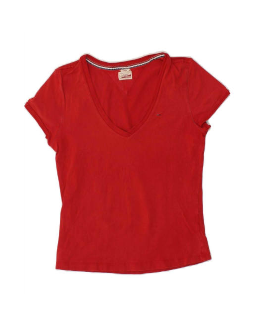 Vintage Tommy Hilfiger Crop T-shirt Top UK 14 Large In Red