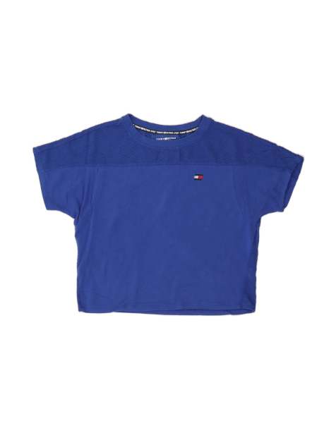 Vintage Tommy Hilfiger Crop T-shirt Top UK 18 XL In Blue - view 1