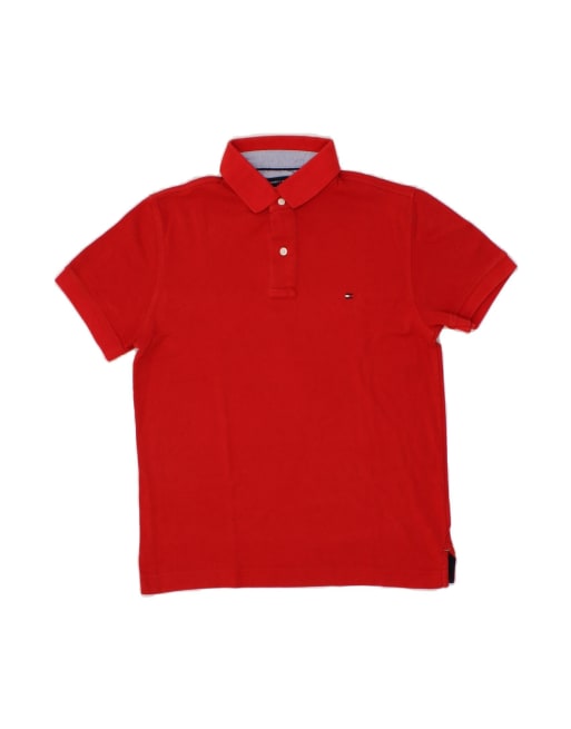 Vintage Tommy Hilfiger Custom Fit Polo Shirt Medium In Red