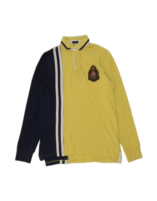 Vintage Tommy Hilfiger Custom Fit Polo Shirt Small In Yellow Colourblock
