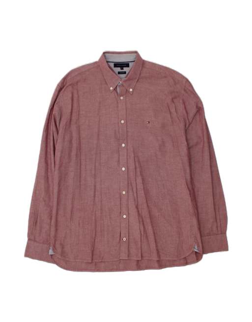 Vintage Tommy Hilfiger Custom Fit Shirt 2XL In Maroon