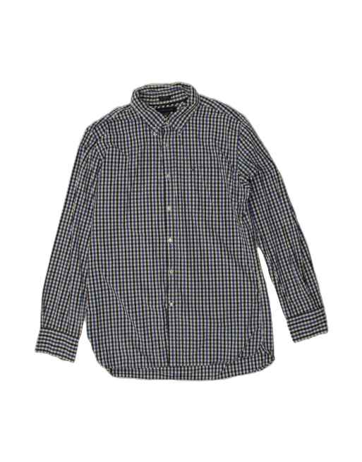 Vintage Tommy Hilfiger Custom Fit Shirt Size 17 1/2 XL In Blue Check