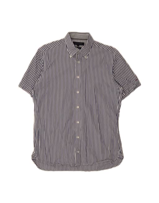Vintage Tommy Hilfiger Custom Fit Shirt Small In Blue Pinstripe