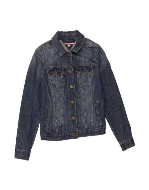 Vintage Tommy Hilfiger Denim Jacket UK 10 Small In Blue