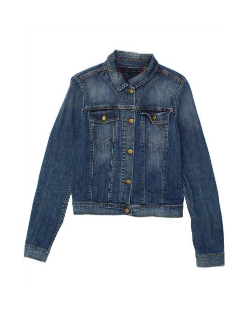 Vintage Tommy Hilfiger Denim Jacket US 6 Medium In Blue