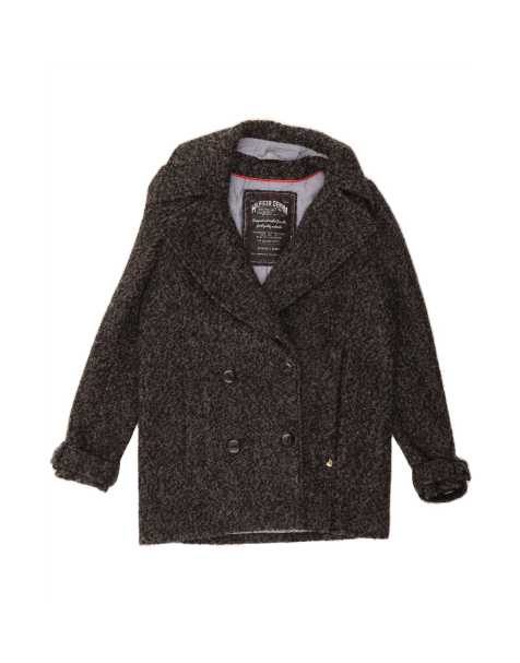 Vintage Tommy Hilfiger Double Breasted Coat UK 14 Medium In Grey Flecked - view 1