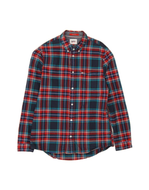 Vintage Tommy Hilfiger Fit Flannel Shirt Medium In Red Check - view 1