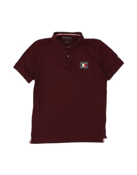 Vintage Tommy Hilfiger Fit Polo Shirt Large In Burgundy - view 1