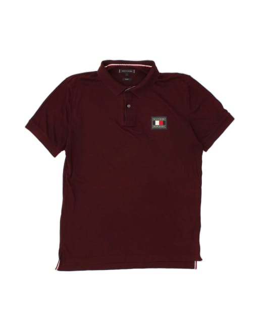 Vintage Tommy Hilfiger Fit Polo Shirt Large In Burgundy
