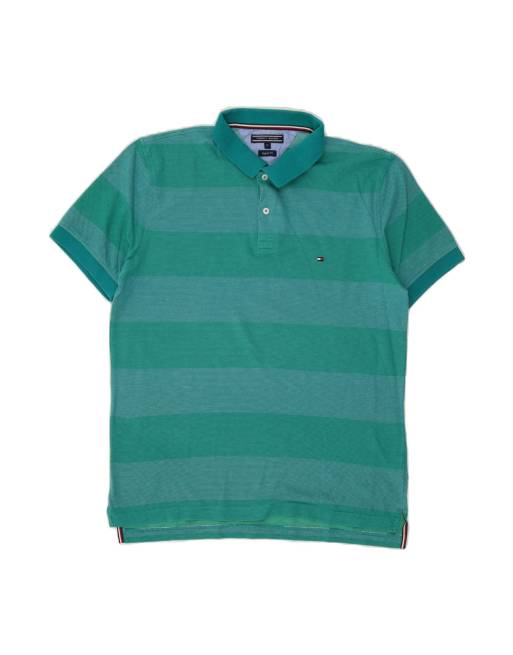 Vintage Tommy Hilfiger Fit Polo Shirt XL In Green Striped