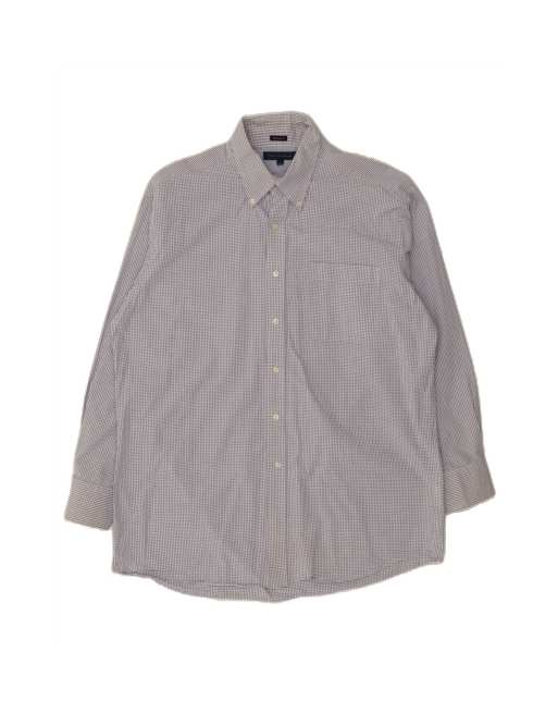 Vintage Tommy Hilfiger Fit Shirt Size 16 1/2 Large In Blue Check