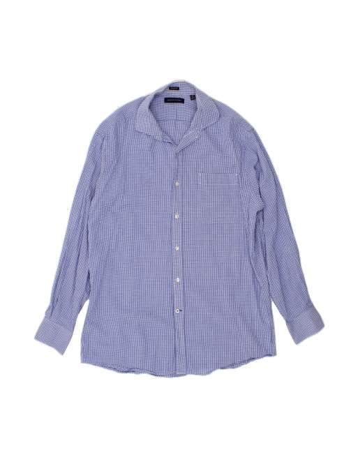 Vintage Tommy Hilfiger Fit Shirt Size 16 1/2 Large In Blue Gingham