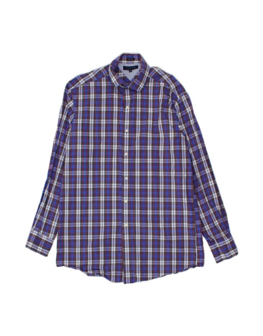 Vintage Tommy Hilfiger Fit Shirt Size 16 Large In Blue Check
