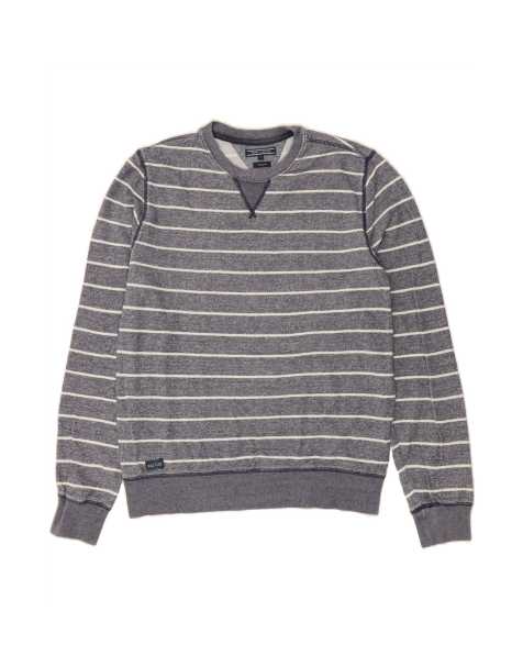 Vintage Tommy Hilfiger Fit Sweatshirt Jumper Large In Grey Striped - view 1