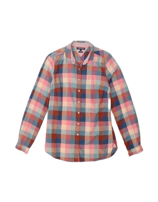 Vintage Tommy Hilfiger Fitted Shirt US 6 Medium In Multicoloured Check