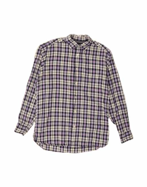 Vintage Tommy Hilfiger Flannel Shirt Large In Purple Check