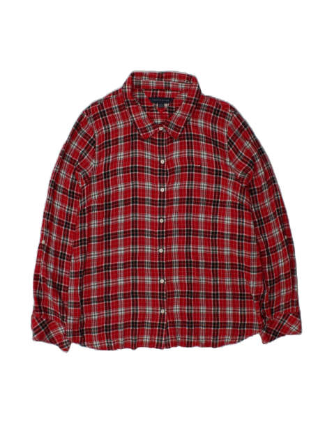 Vintage Tommy Hilfiger Flannel Shirt UK 20 2XL In Red Check - view 1