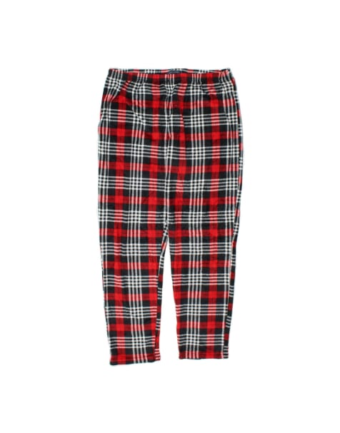 Vintage Tommy Hilfiger Fleece Tracksuit Trousers UK 14 Medium In Red Check - view 1