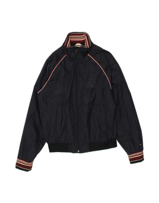 Vintage Tommy Hilfiger Graphic Bomber Jacket UK 42 XL In Blue