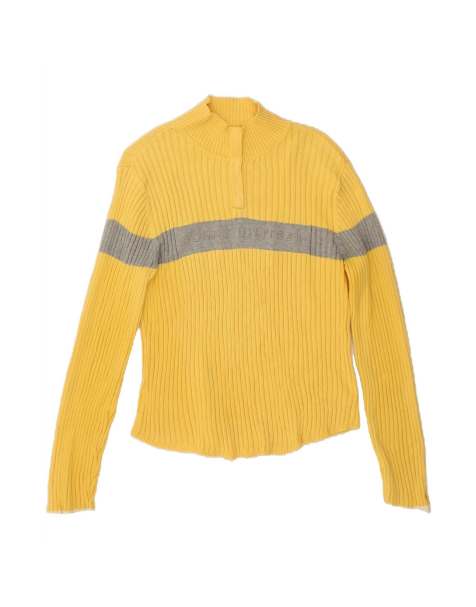 Vintage Tommy Hilfiger Graphic Button Neck Jumper Sweater Uk 18 XL In Yellow - view 1