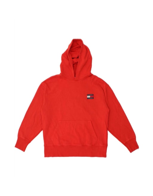 Vintage Tommy Hilfiger Graphic Hoodie Jumper Uk 16 Large In Red