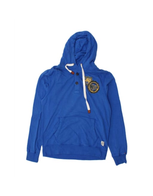 Vintage Tommy Hilfiger Graphic Hoodie Jumper XL In Blue
