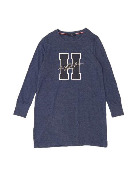 Vintage Tommy Hilfiger Graphic Jumper Dress UK 16 Large In Blue - view 1