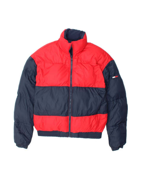Vintage Tommy Hilfiger Graphic Padded Jacket UK 20 2XL In Blue - view 1