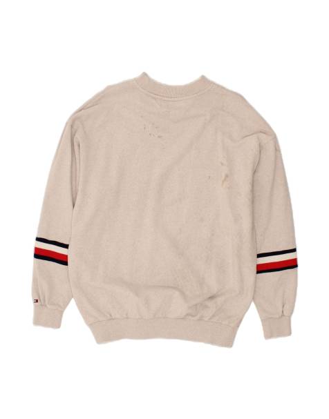 Vintage Tommy Hilfiger Graphic Sweatshirt Jumper Medium In Beige - view 2