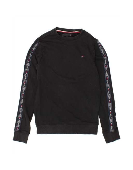 Vintage Tommy Hilfiger Graphic Sweatshirt Jumper Medium In Black