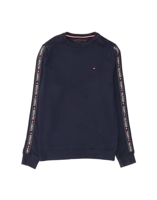 Vintage Tommy Hilfiger Graphic Sweatshirt Jumper Medium In Blue