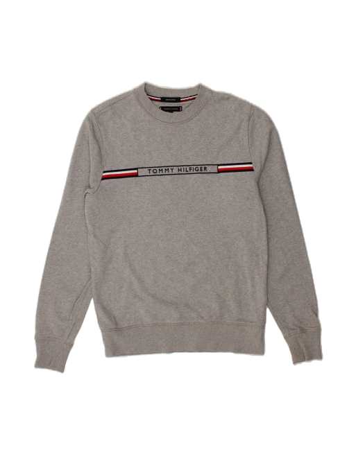 Vintage Tommy Hilfiger Graphic Sweatshirt Jumper Medium In Grey