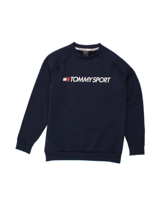 Vintage Tommy Hilfiger Graphic Sweatshirt Jumper Small In Blue