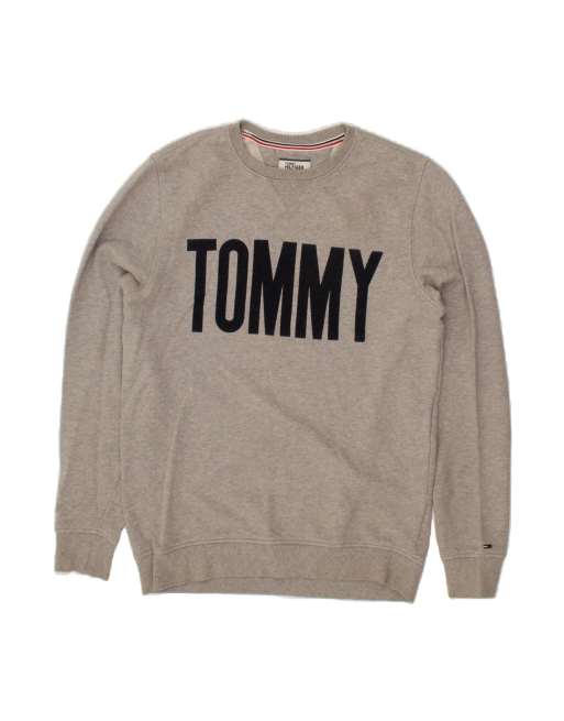 Vintage Tommy Hilfiger Graphic Sweatshirt Jumper Small In Grey