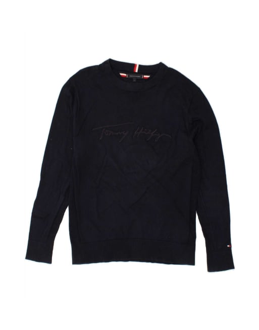 Vintage Tommy Hilfiger Graphic Sweatshirt Jumper Uk 16 Large In Blue