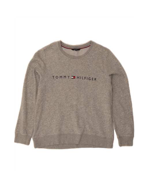Vintage Tommy Hilfiger Graphic Sweatshirt Jumper UK 16 Large In Grey