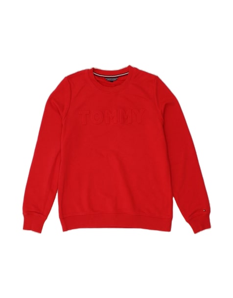 Vintage Tommy Hilfiger Graphic Sweatshirt Jumper UK 16 Large In Red - view 1