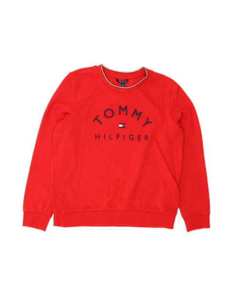 Vintage Tommy Hilfiger Graphic Sweatshirt Jumper UK 16 Large In Red - view 1