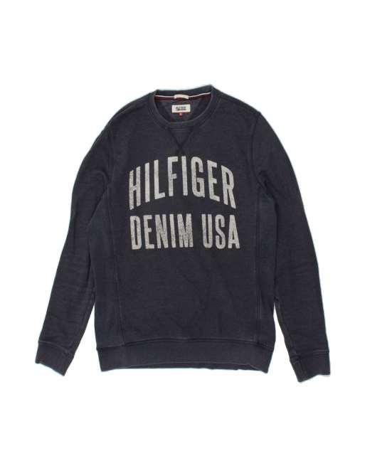 Vintage Tommy Hilfiger Graphic Sweatshirt Jumper XL In Blue