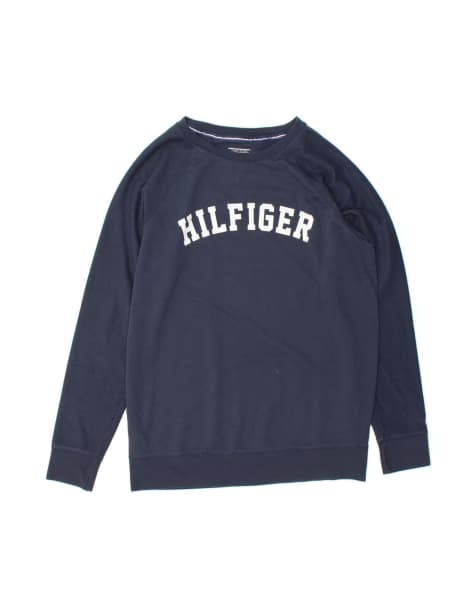 Vintage Tommy Hilfiger Graphic Sweatshirt Jumper XS In Blue - view 1