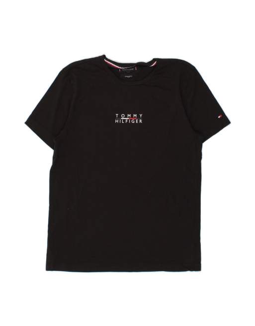 Vintage Tommy Hilfiger Graphic T-shirt Top Large In Black